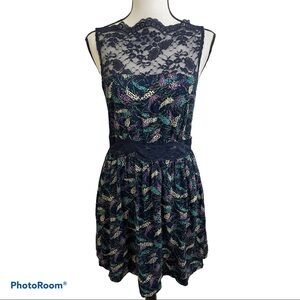 Free people floral lace boho dress open side no size tag fits a small